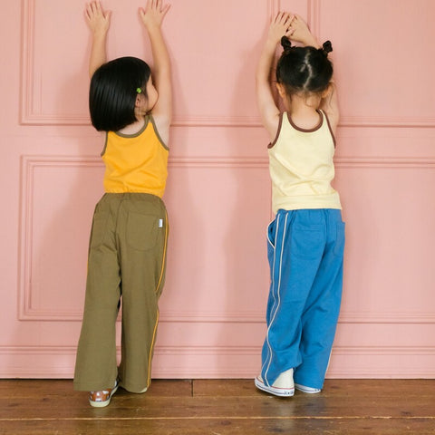 【drop3】&pal（アンドパル）2026SS　retro color line pants　navy　サイドラインパンツ　ネイビー