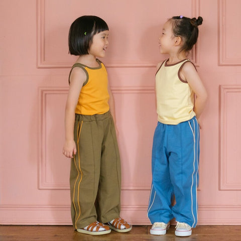 【drop3】&pal（アンドパル）2026SS　retro color line pants　navy　サイドラインパンツ　ネイビー