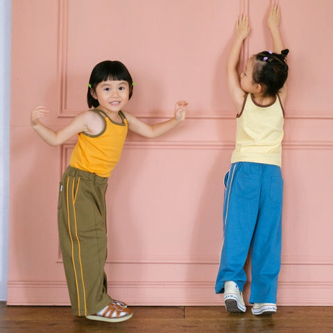 【drop3】&pal（アンドパル）2026SS　retro color line pants　navy　サイドラインパンツ　ネイビー