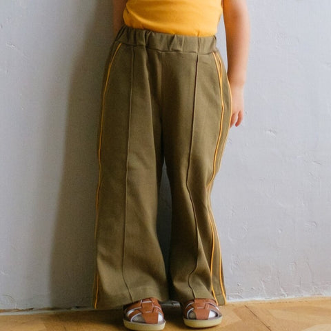 【drop3】&pal（アンドパル）2026SS　retro color line pants　Khaki　サイドラインパンツ　カーキ
