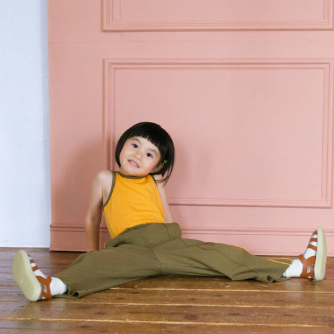 【drop3】&pal（アンドパル）2026SS　retro color line pants　Khaki　サイドラインパンツ　カーキ