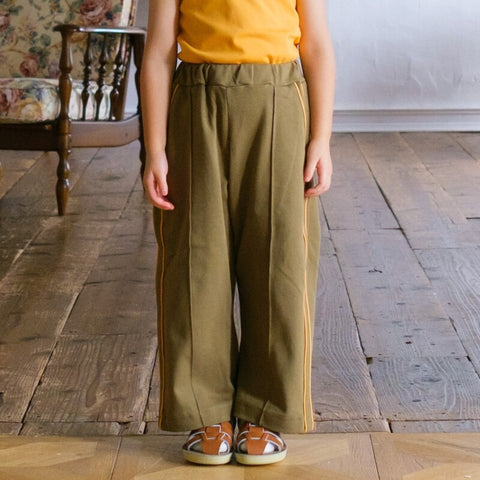 【drop3】&pal（アンドパル）2026SS　retro color line pants　Khaki　サイドラインパンツ　カーキ