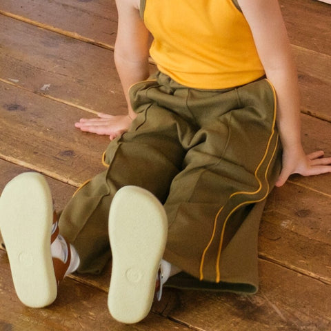 【drop3】&pal（アンドパル）2026SS　retro color line pants　Khaki　サイドラインパンツ　カーキ