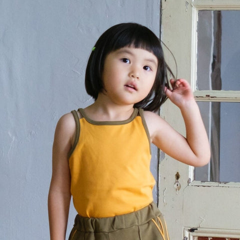 【drop3】&pal（アンドパル）2026SS　retro color W strap camisole　ダブルストラップキャミ　オレンジ