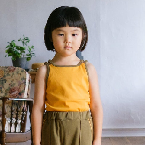 【drop3】&pal（アンドパル）2026SS　retro color W strap camisole　ダブルストラップキャミ　オレンジ