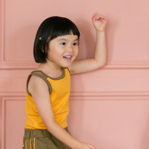 【drop3】&pal（アンドパル）2026SS　retro color W strap camisole　ダブルストラップキャミ　オレンジ