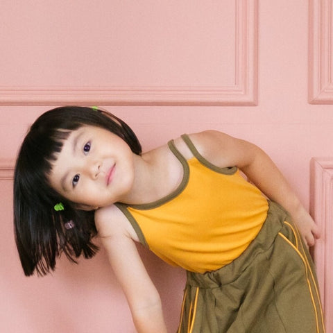 【drop3】&pal（アンドパル）2026SS　retro color W strap camisole　ダブルストラップキャミ　オレンジ