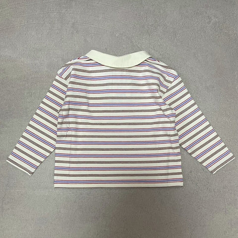 【drop1】&pal（アンドパル）2026SS　Border Pattern Rugger Shirt  cream　ボーダ柄ーラガーシャツ　クリーム