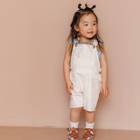 【drop3】&pal（アンドパル）2026SS　ennui color short salopette  cream　ショートサロペット　クリーム
