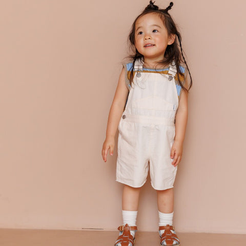 【drop3】&pal（アンドパル）2026SS　ennui color short salopette  cream　ショートサロペット　クリーム