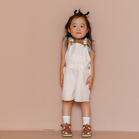 【drop3】&pal（アンドパル）2026SS　ennui color short salopette  cream　ショートサロペット　クリーム