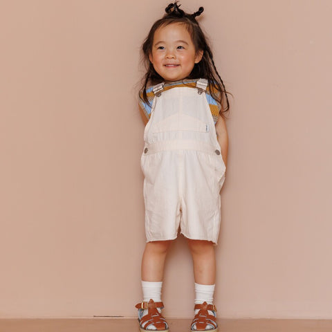 【drop3】&pal（アンドパル）2026SS　ennui color short salopette  cream　ショートサロペット　クリーム