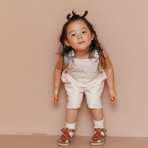 【drop3】&pal（アンドパル）2026SS　ennui color short salopette  cream　ショートサロペット　クリーム