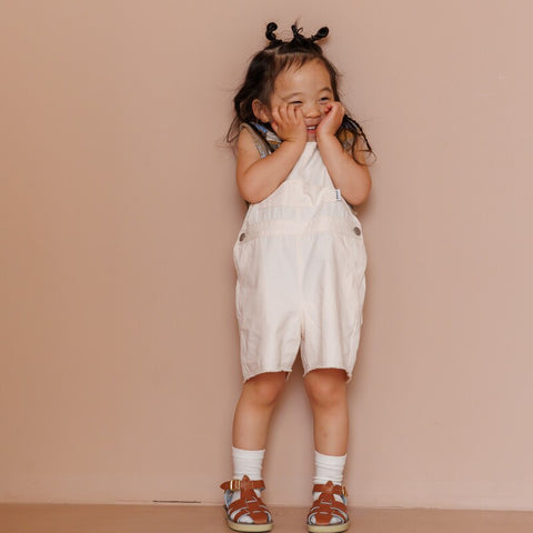 【drop3】&pal（アンドパル）2026SS　ennui color short salopette  cream　ショートサロペット　クリーム
