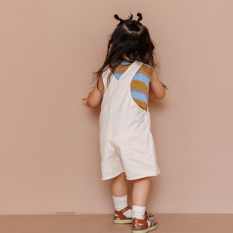 【drop3】&pal（アンドパル）2026SS　ennui color short salopette  cream　ショートサロペット　クリーム