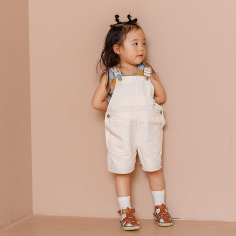 【drop3】&pal（アンドパル）2026SS　ennui color short salopette  cream　ショートサロペット　クリーム