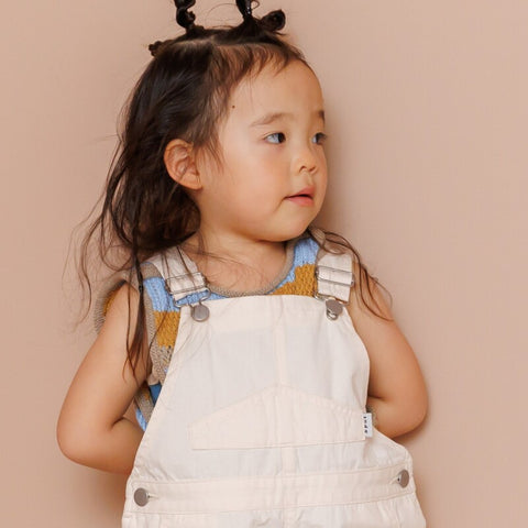 【drop3】&pal（アンドパル）2026SS　ennui color short salopette  cream　ショートサロペット　クリーム