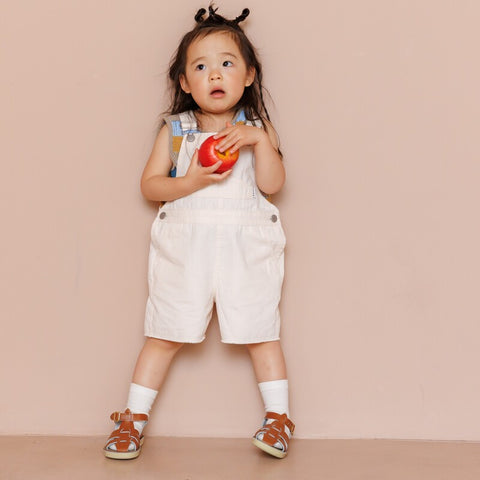 【drop3】&pal（アンドパル）2026SS　ennui color short salopette  cream　ショートサロペット　クリーム