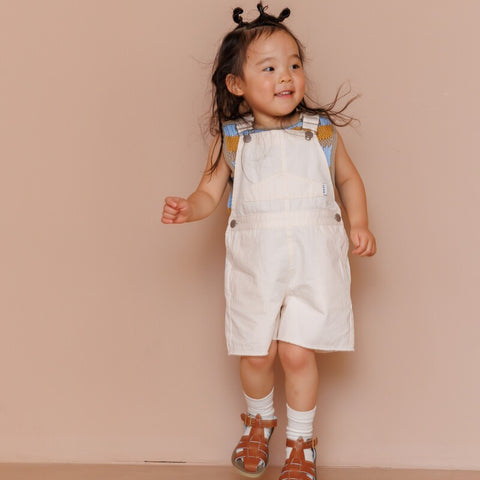【drop3】&pal（アンドパル）2026SS　ennui color short salopette  cream　ショートサロペット　クリーム