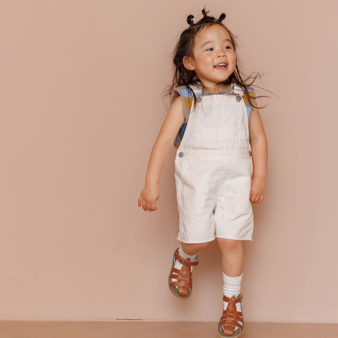 【drop3】&pal（アンドパル）2026SS　ennui color short salopette  cream　ショートサロペット　クリーム
