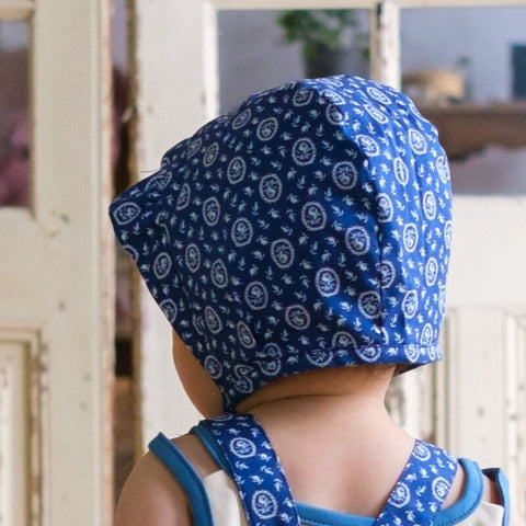 【drop3】&pal（アンドパル）2026SS　floral pattern bonnet blue　花柄ボンネット　ブルー