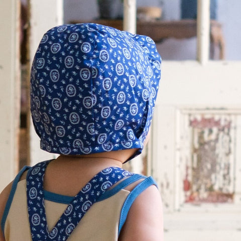 【drop3】&pal（アンドパル）2026SS　floral pattern bonnet blue　花柄ボンネット　ブルー