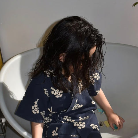 [Reservations for delivery in October] &amp;pal 2024AW moon pattern salo pett Moon flare overalls navy