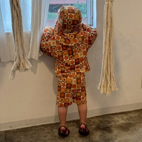 [Reservations for delivery in October] &amp;pal 2024AW moon pattern salo pett Moon Bloomer Salopette Navy