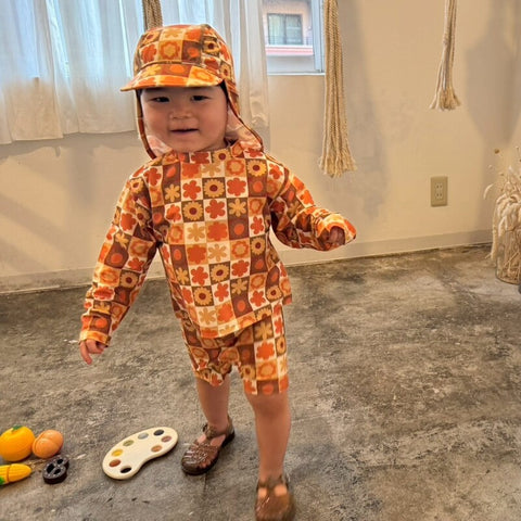 [Reservations for delivery in October] &amp;pal 2024AW moon pattern salo pett Moon Bloomer Salopette Navy