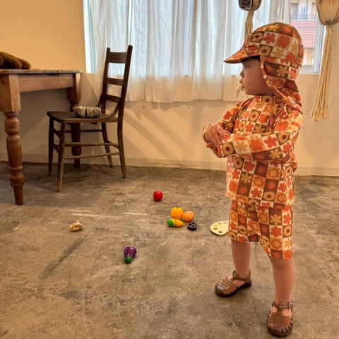 [Reservations for delivery in October] &amp;pal 2024AW moon pattern salo pett Moon Bloomer Salopette Navy