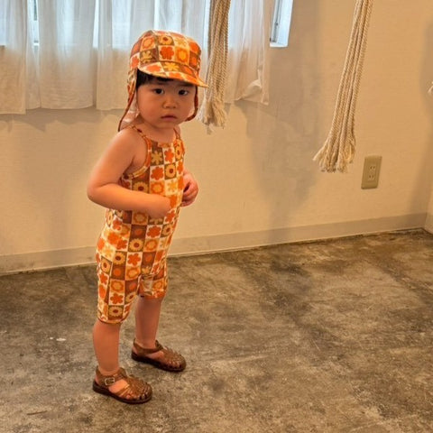 [Reservations for delivery in October] &amp;pal 2024AW moon pattern salo pett Moon Bloomer Salopette Navy