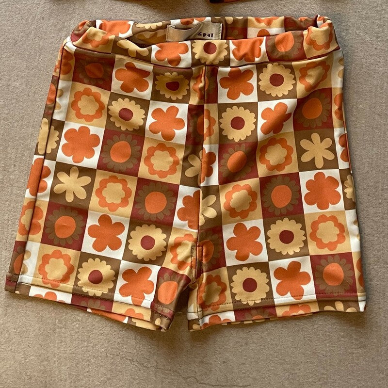 &pal（アンドパル）2026SS retro pattern swim pants orange レトロ花