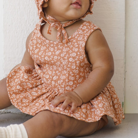 【D2】Quincy Mae（クインシーメイ）2026SS　SLEEVELESS PEPLUM SET -POPPY FLORAL-  ノースリーブ+ブルマセット