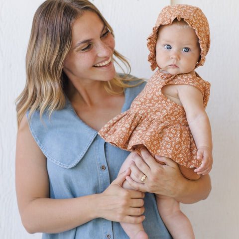 【D2】Quincy Mae（クインシーメイ）2026SS　SLEEVELESS PEPLUM SET -POPPY FLORAL-  ノースリーブ+ブルマセット