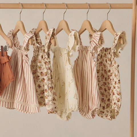 【D2】Quincy Mae（クインシーメイ）2026SS　BONNIE ROMPER -VINTAGE STRIPE-  ヴィンテージストライプ ロンパース