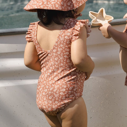 【D2】Quincy Mae（クインシーメイ）2026SS  SCOOP BACK ONE-PIECE SWIMSUIT -POPPY FLORAL-　花柄ワンピース水着  ポピーフローラル