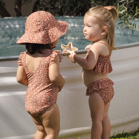 【D2】Quincy Mae（クインシーメイ）2026SS  SCOOP BACK ONE-PIECE SWIMSUIT -POPPY FLORAL-　花柄ワンピース水着  ポピーフローラル