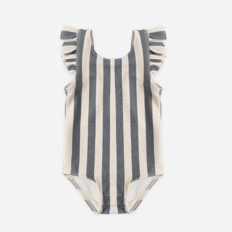 【D2】Quincy Mae（クインシーメイ）2026SS  SCOOP BACK ONE-PIECE SWIMSUIT -RETRO OCEAN STRIPE-　ストライプワンピース水着 レトロオーシャン