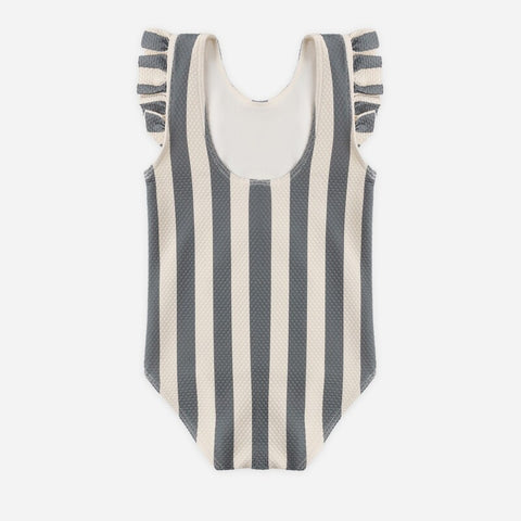 【D2】Quincy Mae（クインシーメイ）2026SS  SCOOP BACK ONE-PIECE SWIMSUIT -RETRO OCEAN STRIPE-　ストライプワンピース水着 レトロオーシャン