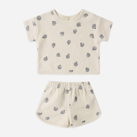 【D3】Quincy Mae（クインシーメイ）2026SS　EVIE TANK + SHORTIE SET -OCEAN STRIPE- ストライプ柄トップス+ショートパンツセット.