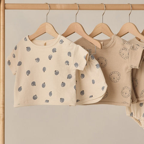 【D3】Quincy Mae（クインシーメイ）2026SS　EVIE TANK + SHORTIE SET -OCEAN STRIPE- ストライプ柄トップス+ショートパンツセット.