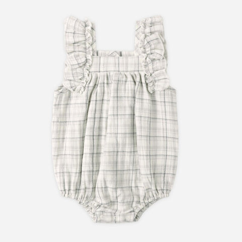 【D2】Quincy Mae（クインシーメイ）2026SS　MAYA ROMPER  -BLUE PLAID-  ブルー チェックロンパース