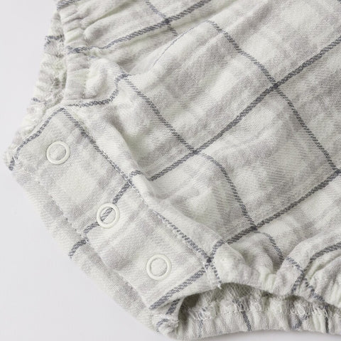 【D2】Quincy Mae（クインシーメイ）2026SS　MAYA ROMPER  -BLUE PLAID-  ブルー チェックロンパース