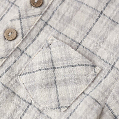 【D2】Quincy Mae（クインシーメイ）2026SS　JAXSON SHIRT -BLUE PLAID - 　ジャクソンシャツ 　ブルーチェック