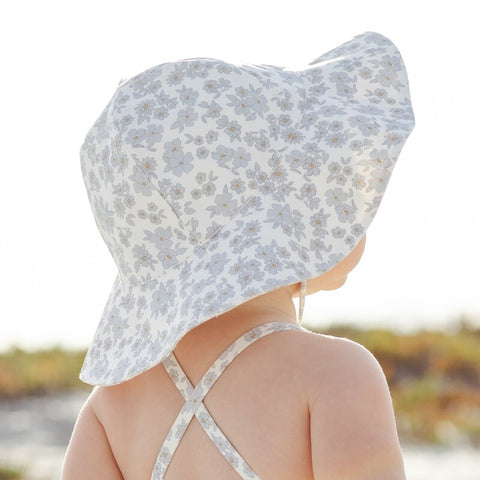 【D2】Quincy Mae（クインシーメイ）2026SS   SUN HAT    -BLUE FLORAL-  花柄サンハット ブルーフローラル