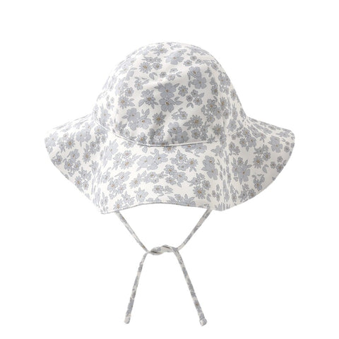 【D2】Quincy Mae（クインシーメイ）2026SS   SUN HAT    -BLUE FLORAL-  花柄サンハット ブルーフローラル