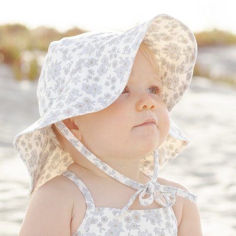 【D2】Quincy Mae（クインシーメイ）2026SS   SUN HAT    -BLUE FLORAL-  花柄サンハット ブルーフローラル