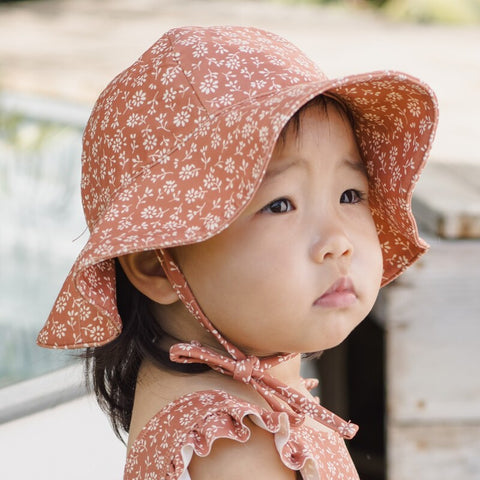 【D2】Quincy Mae（クインシーメイ）2026SS   SUN HAT    -POPPY FLORAL-  花柄サンハット　ポピーフローラル