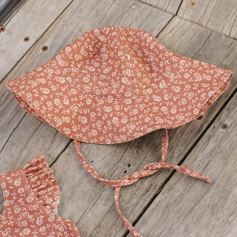 【D2】Quincy Mae（クインシーメイ）2026SS   SUN HAT    -POPPY FLORAL-  花柄サンハット　ポピーフローラル