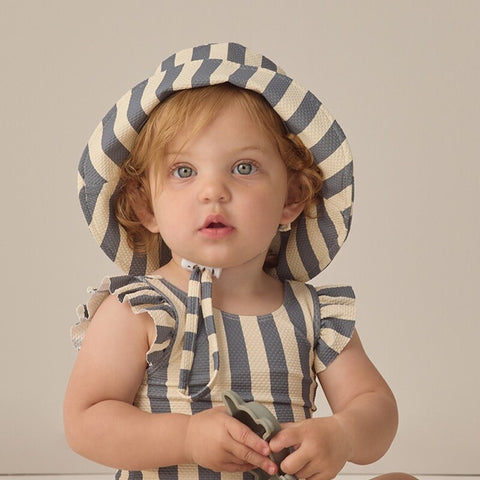【D2】Quincy Mae（クインシーメイ）2026SS   BUCKET HAT  -RETRO STRIPE OCEAN-  バケットハット　レトロストライプオーシャン